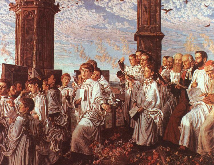 William Holman Hunt May Morning on Magdalen Tower